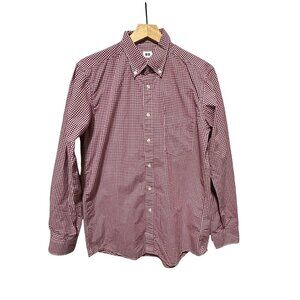 Uniqlo Men’s Button Down Shirt M Gingham Check Long Sleeve